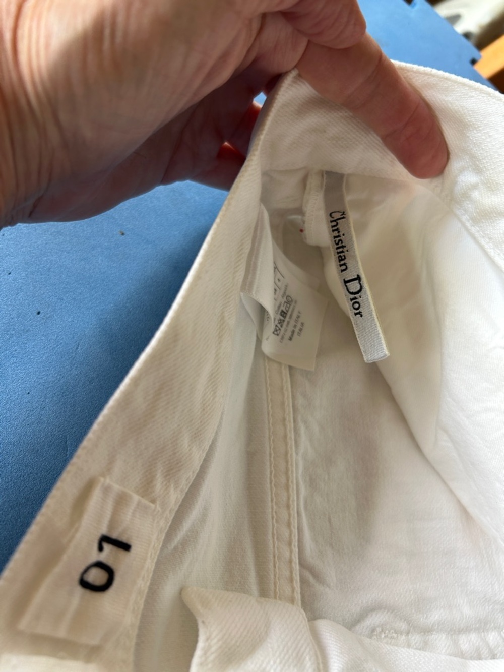 Dior White Denim Jeans with Logo Cuff Trim - Picture 5 of 14